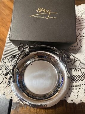 Michael Aram Silver Floral Branch bottle coaster